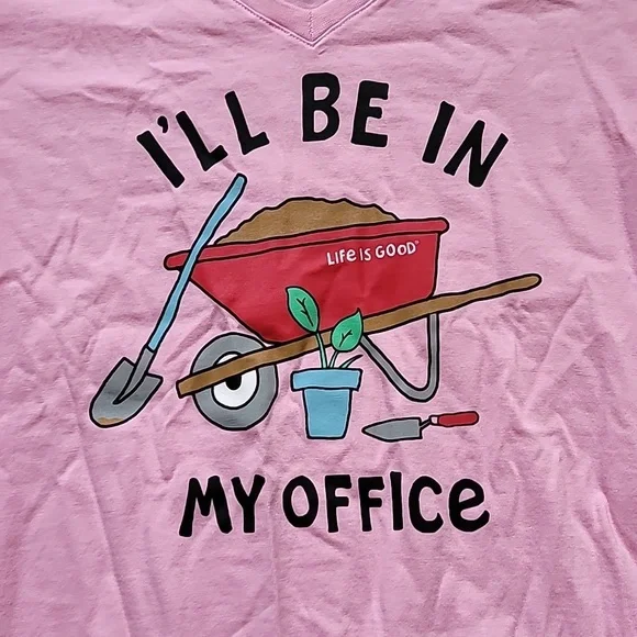 Life is Good Pink T-Shirt - Home Office Theme - Picture 2 of 5